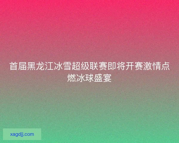 首届黑龙江冰雪超级联赛即将开赛激情点燃冰球盛宴